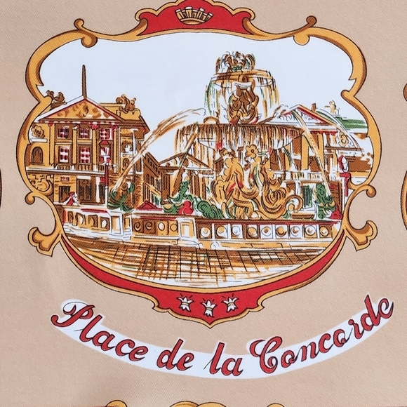 VINTAGE SOUVENIR DE PARIS ICONIC PLACES MADE IN ITALY SCARF - Picture 5 of 9